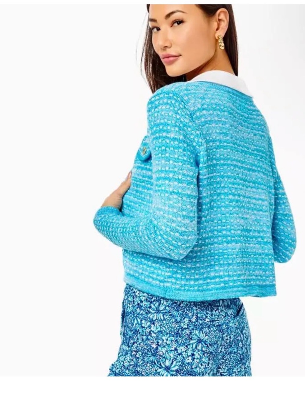 Lilly Pulitzer Kienna Cardigan in blue metallic - Picture 5 of 5